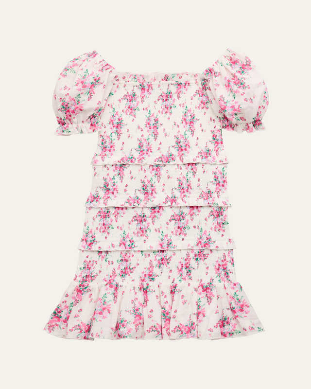 Girl's Laila Smocked Tiered Dress, Size S-X